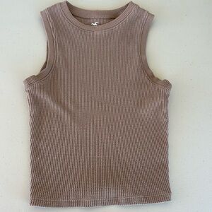brown high neck tank top